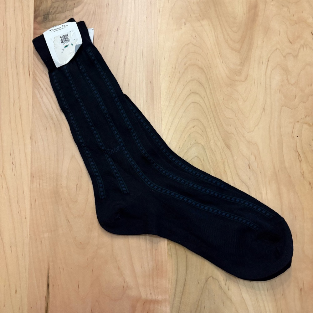 NWT Christian Dior Monsieur × Dior Men’s Navy Dress Socks, Size Large, luxury